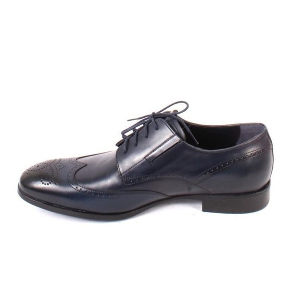 ROBERTO SERPENTINI 15110 Blue Leather Lace-Up Classic Shoes main image 7